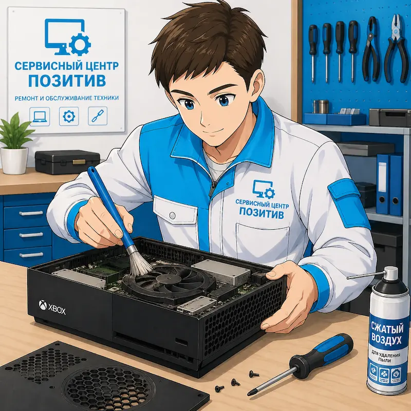Чистка игровой приставки от пыли и замена термопасты в Астрахани