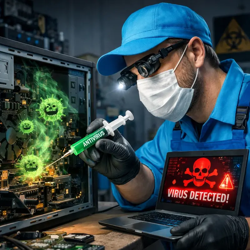 Лечение компьютера от вирусов в Астрахани на дому